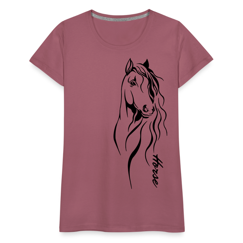 Frauen Premium T-Shirt Horse Lineart - Malve