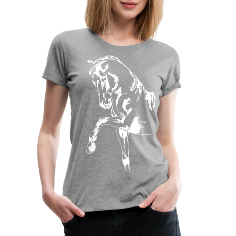 Frauen Premium T-Shirt Dressage - Grau meliert