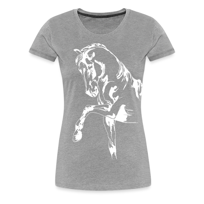 Frauen Premium T-Shirt Dressage - Grau meliert