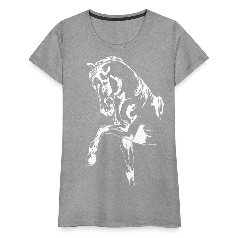 Frauen Premium T-Shirt Dressage - Grau meliert