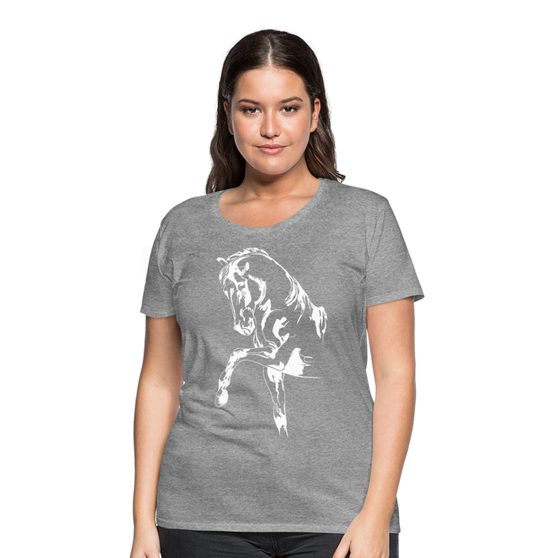 Frauen Premium T-Shirt Dressage - Grau meliert