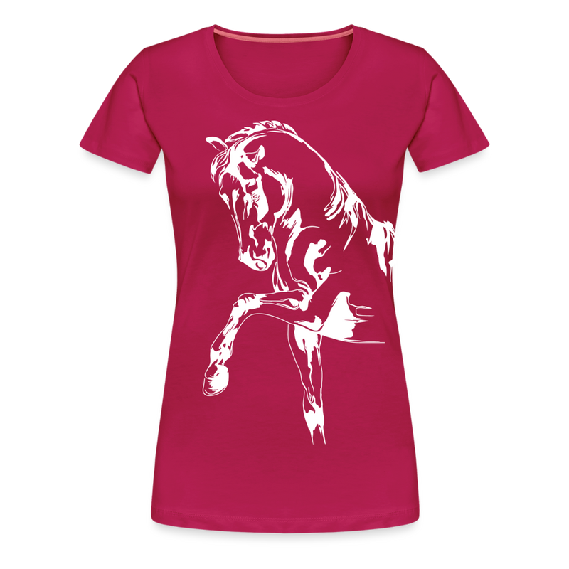 Frauen Premium T-Shirt Dressage - dunkles Pink