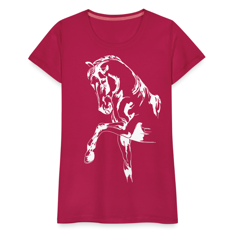 Frauen Premium T-Shirt Dressage - dunkles Pink