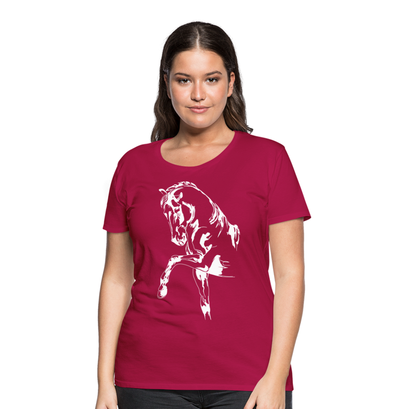 Frauen Premium T-Shirt Dressage - dunkles Pink