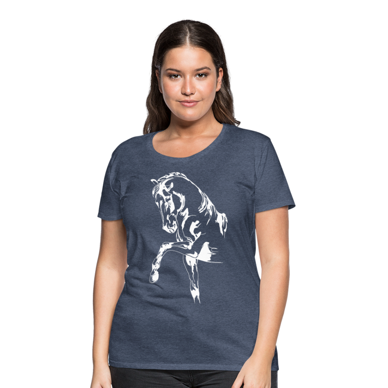 Frauen Premium T-Shirt Dressage - Blau meliert