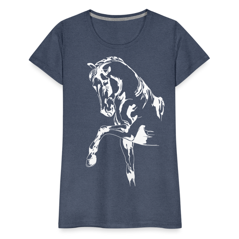 Frauen Premium T-Shirt Dressage - Blau meliert