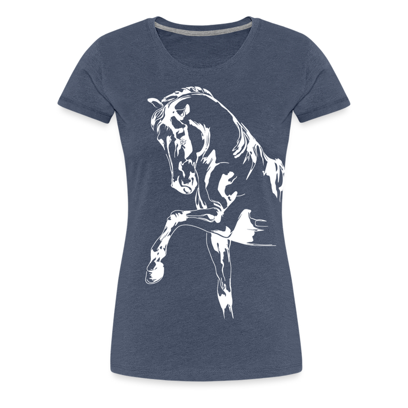 Frauen Premium T-Shirt Dressage - Blau meliert