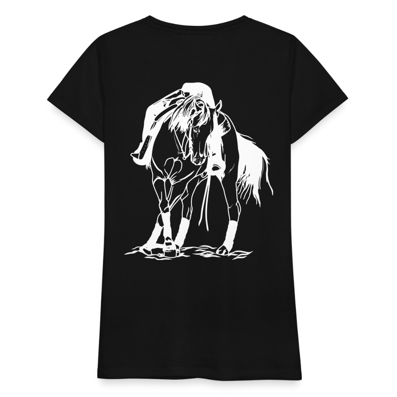 Frauen Premium T-Shirt Western Horse - Schwarz