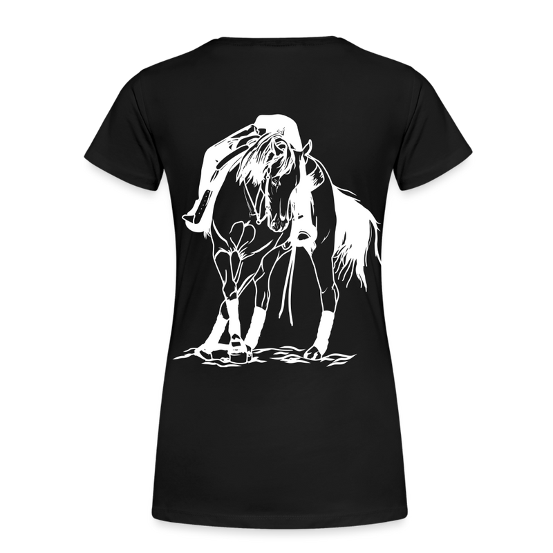 Frauen Premium T-Shirt Western Horse - Schwarz