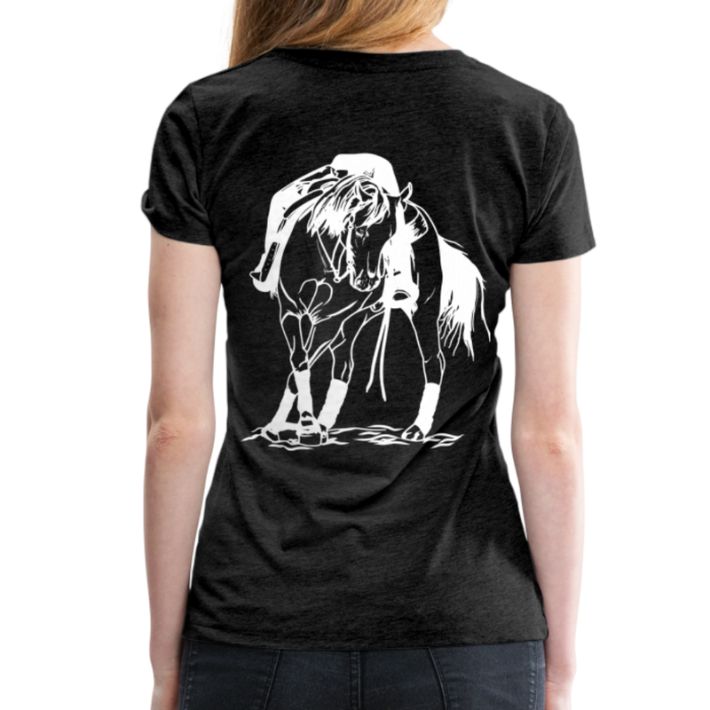 Frauen Premium T-Shirt Western Horse - Anthrazit