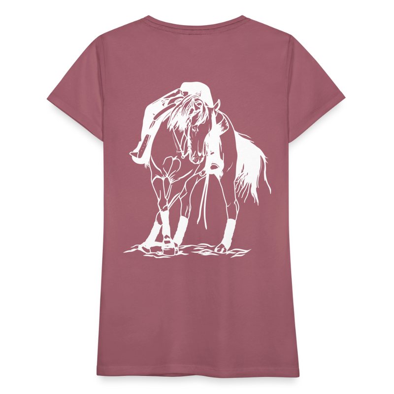 Frauen Premium T-Shirt Western Horse - Malve