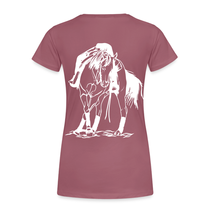 Frauen Premium T-Shirt Western Horse - Malve