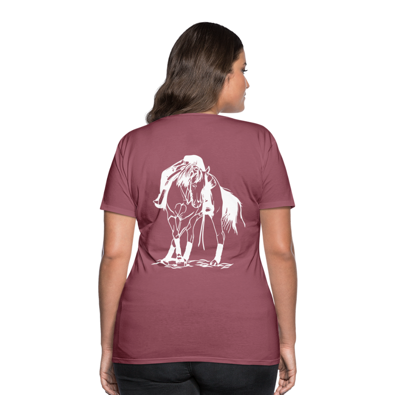 Frauen Premium T-Shirt Western Horse - Malve