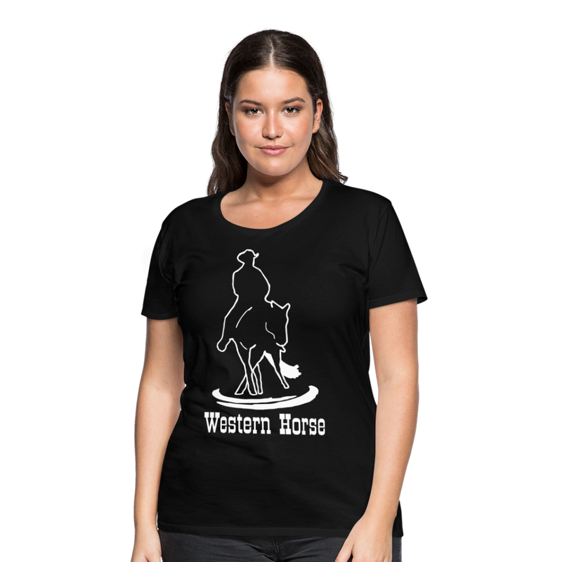 Frauen Premium T-Shirt Western - Schwarz