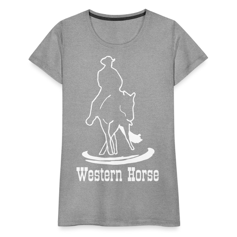 Frauen Premium T-Shirt Western - Grau meliert