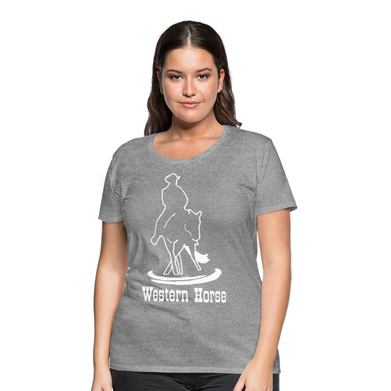 Frauen Premium T-Shirt Western - Grau meliert