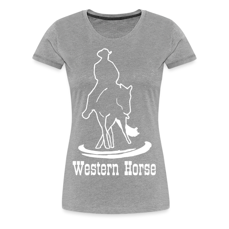 Frauen Premium T-Shirt Western - Grau meliert