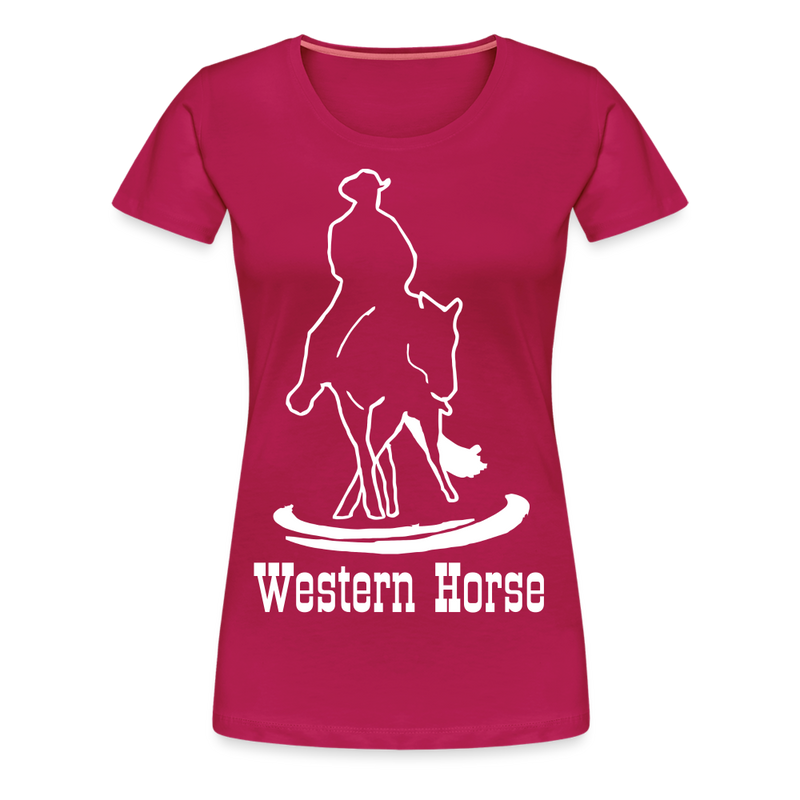 Frauen Premium T-Shirt Western - dunkles Pink