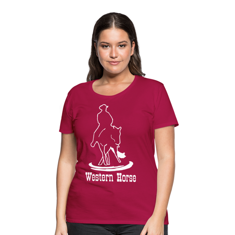 Frauen Premium T-Shirt Western - dunkles Pink