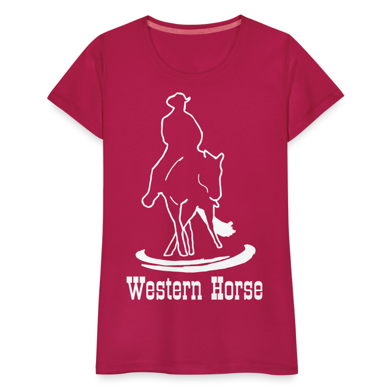 Frauen Premium T-Shirt Western - dunkles Pink