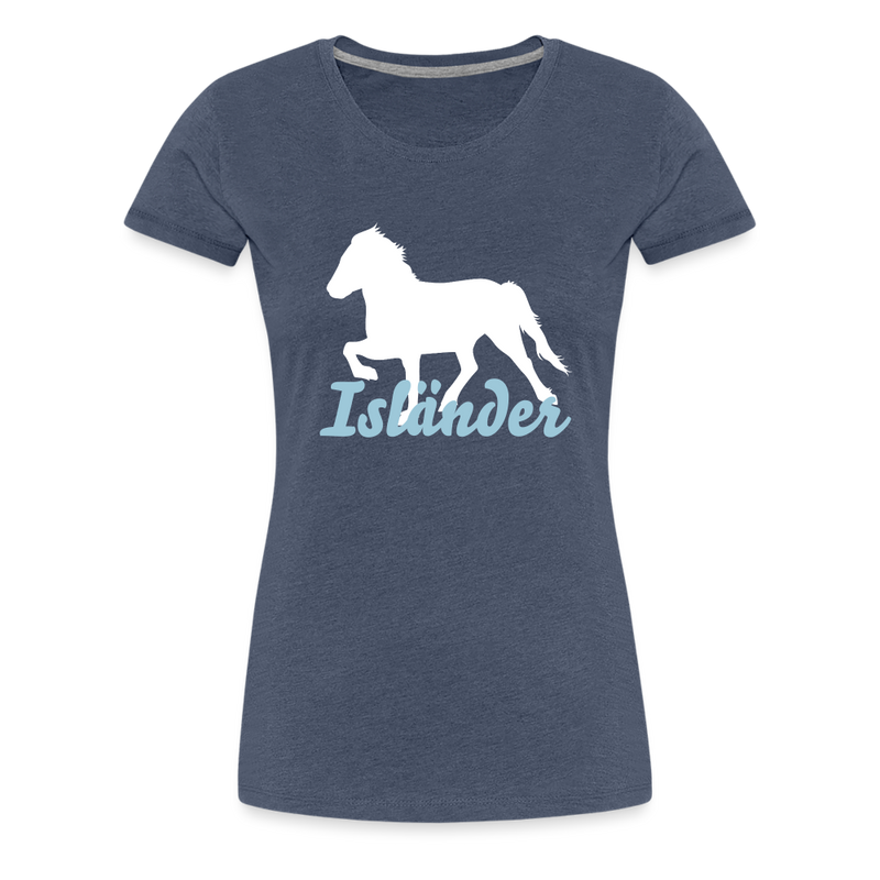 Frauen Premium T-Shirt Isländer - Blau meliert