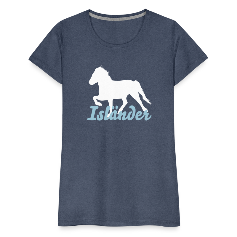 Frauen Premium T-Shirt Isländer - Blau meliert