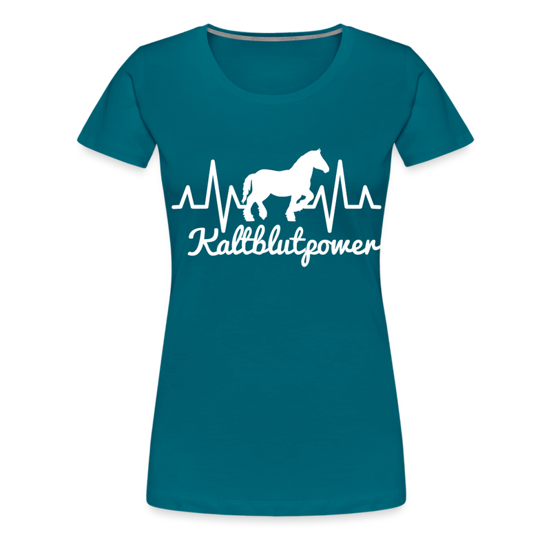 Frauen Premium T-Shirt Kaltblutpower - Divablau