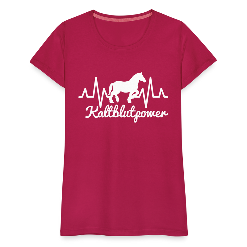 Frauen Premium T-Shirt Kaltblutpower - dunkles Pink