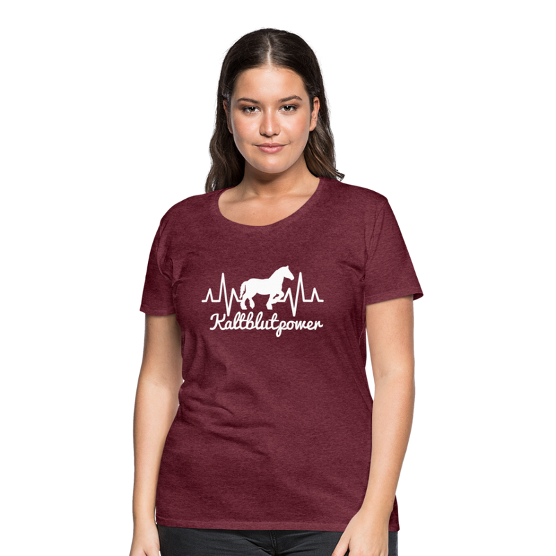 Frauen Premium T-Shirt Kaltblutpower - Bordeauxrot meliert