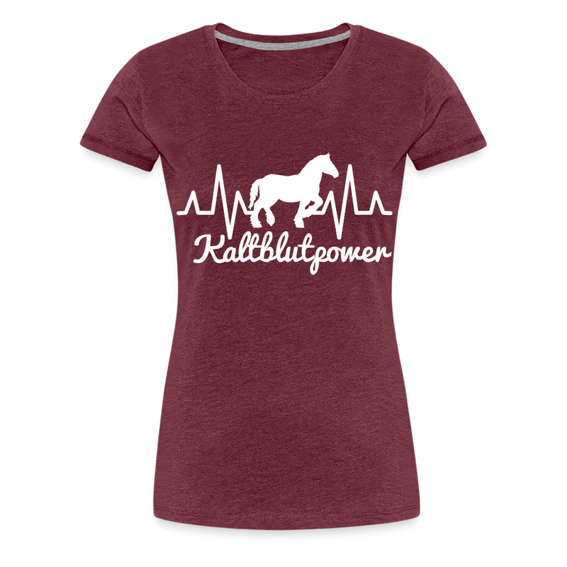 Frauen Premium T-Shirt Kaltblutpower - Bordeauxrot meliert