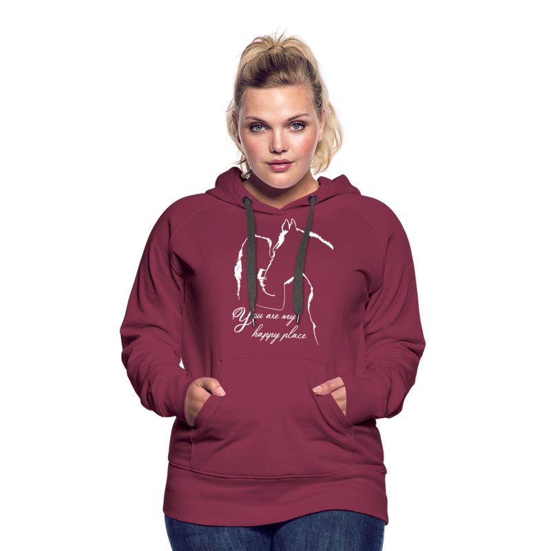 Frauen Premium Hoodie You are my happy place - Bordeaux