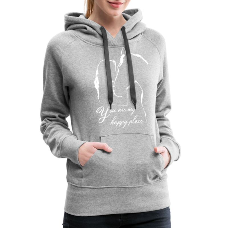 Frauen Premium Hoodie You are my happy place - Grau meliert