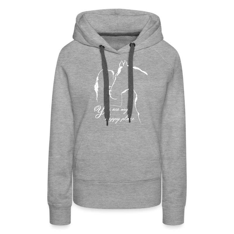 Frauen Premium Hoodie You are my happy place - Grau meliert