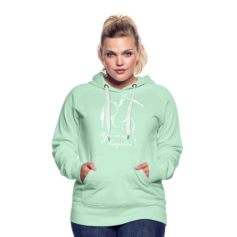 Frauen Premium Hoodie You are my happy place - helles Mintgrün