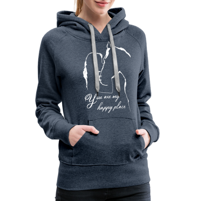 Frauen Premium Hoodie You are my happy place - Jeansblau