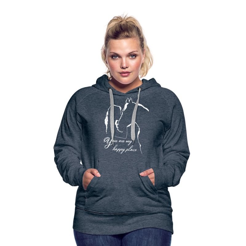 Frauen Premium Hoodie You are my happy place - Jeansblau