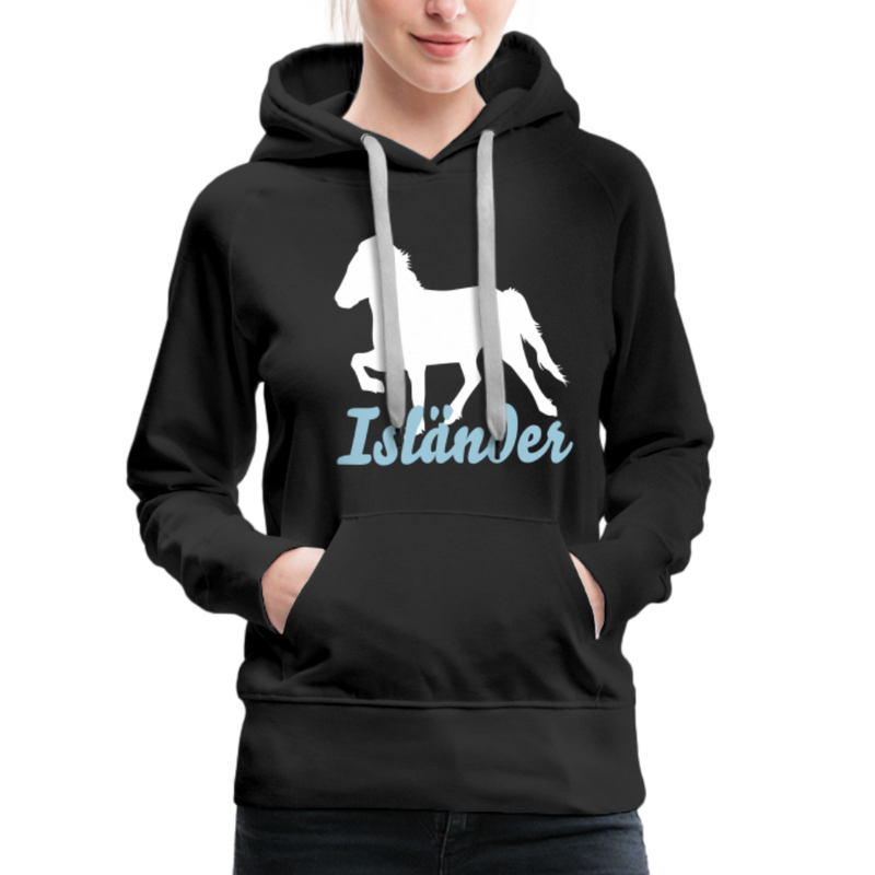 Frauen Premium Hoodie Isländer - Schwarz