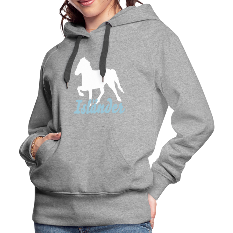 Frauen Premium Hoodie Isländer - Grau meliert