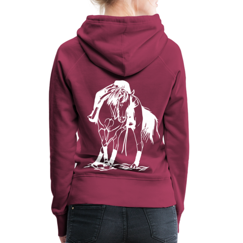 Frauen Premium Hoodie Western Hose - Bordeaux