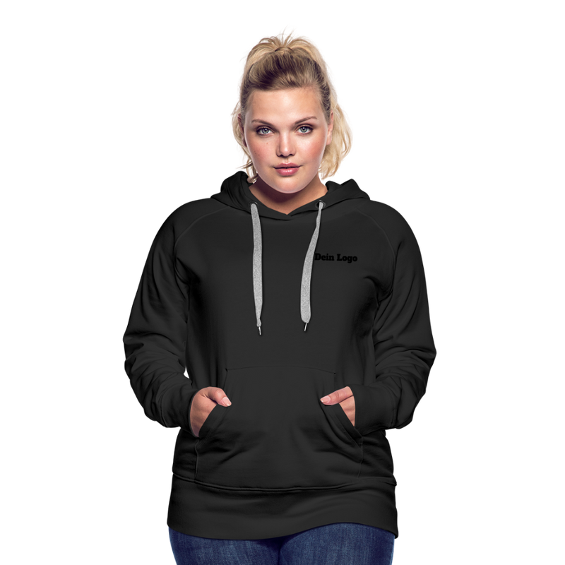 Frauen Premium Hoodie mit deinem Logo - Schwarz