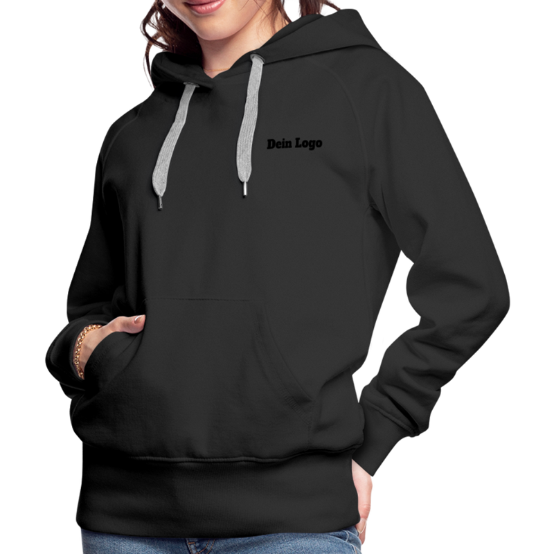 Frauen Premium Hoodie mit deinem Logo - Schwarz