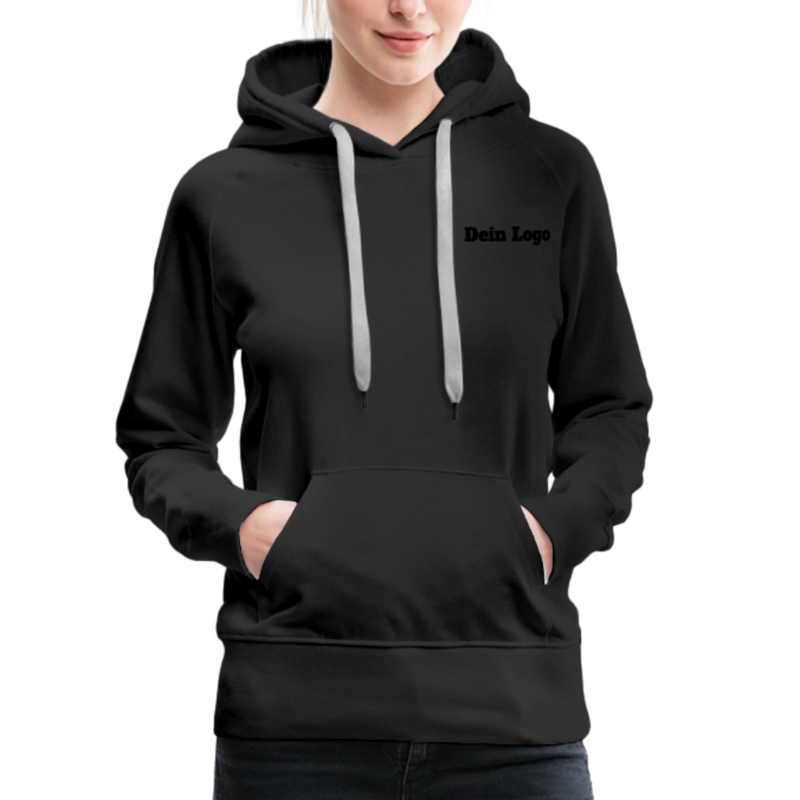 Frauen Premium Hoodie mit deinem Logo - Schwarz