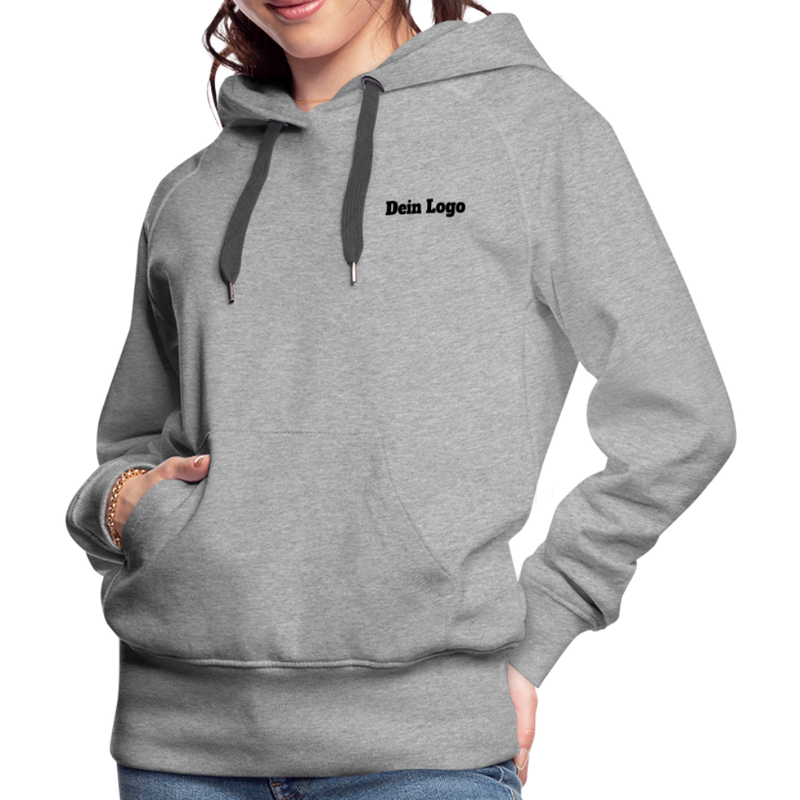 Frauen Premium Hoodie mit deinem Logo - Grau meliert