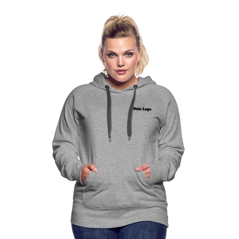 Frauen Premium Hoodie mit deinem Logo - Grau meliert