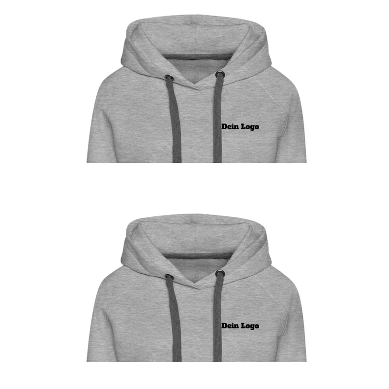 Frauen Premium Hoodie mit deinem Logo - Grau meliert