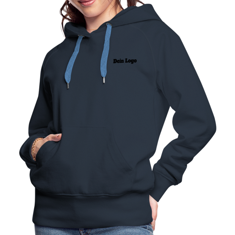 Frauen Premium Hoodie mit deinem Logo - Navy