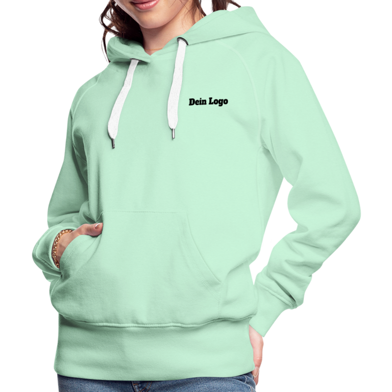 Frauen Premium Hoodie mit deinem Logo - helles Mintgrün