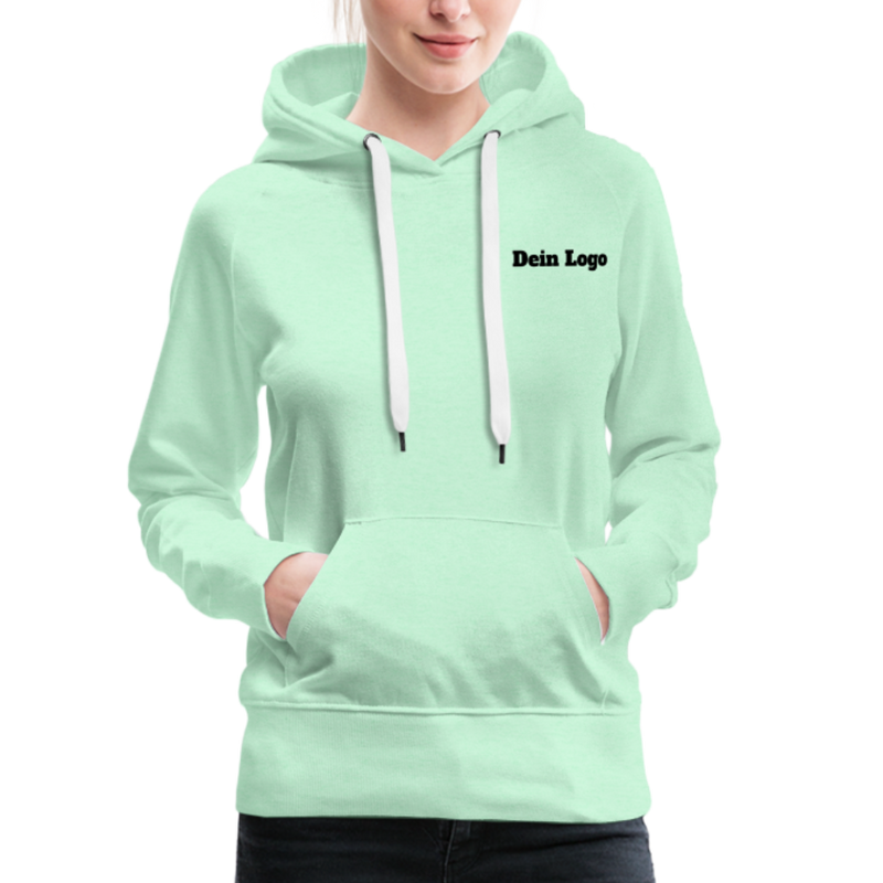 Frauen Premium Hoodie mit deinem Logo - helles Mintgrün