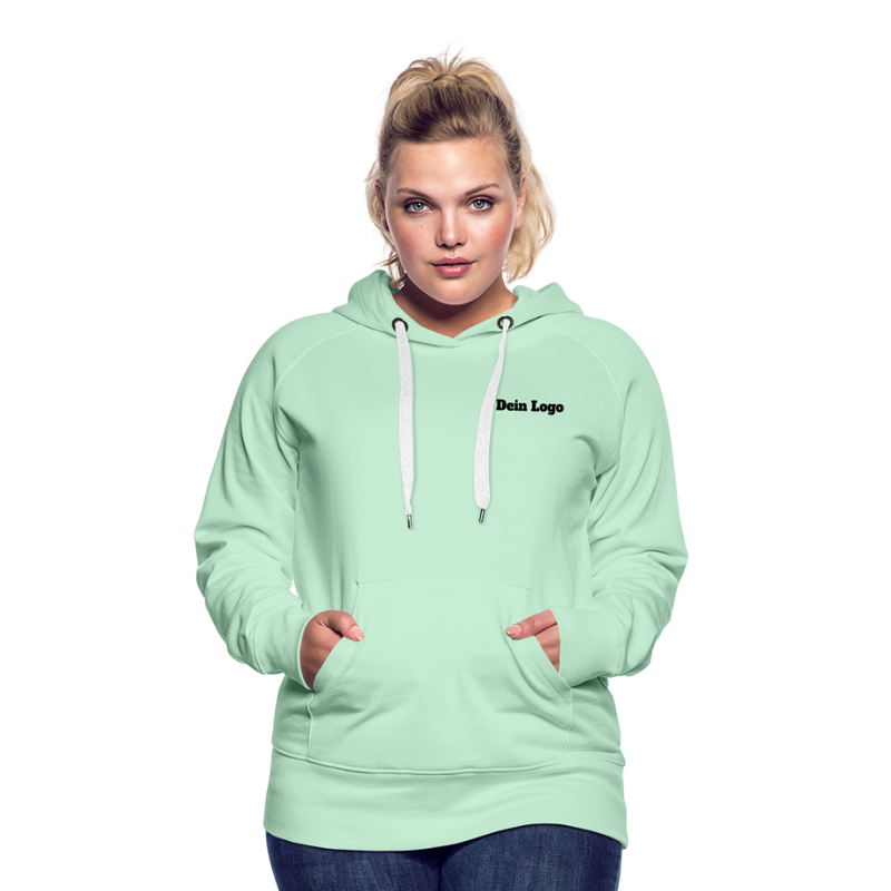 Frauen Premium Hoodie mit deinem Logo - helles Mintgrün