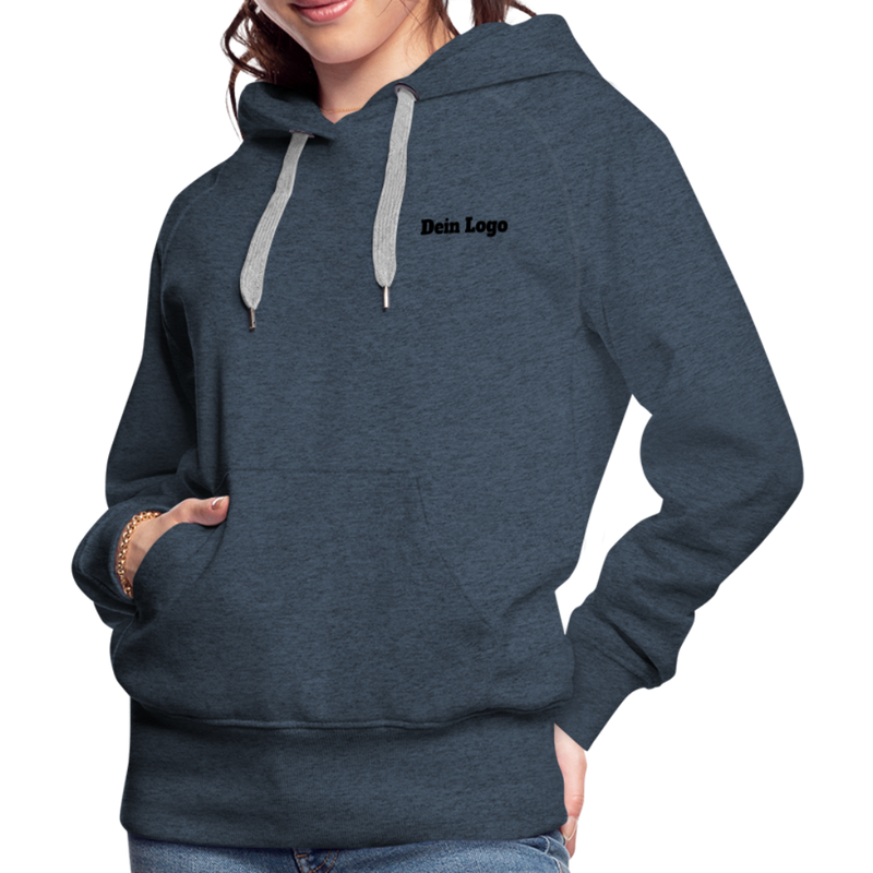 Frauen Premium Hoodie mit deinem Logo - Jeansblau